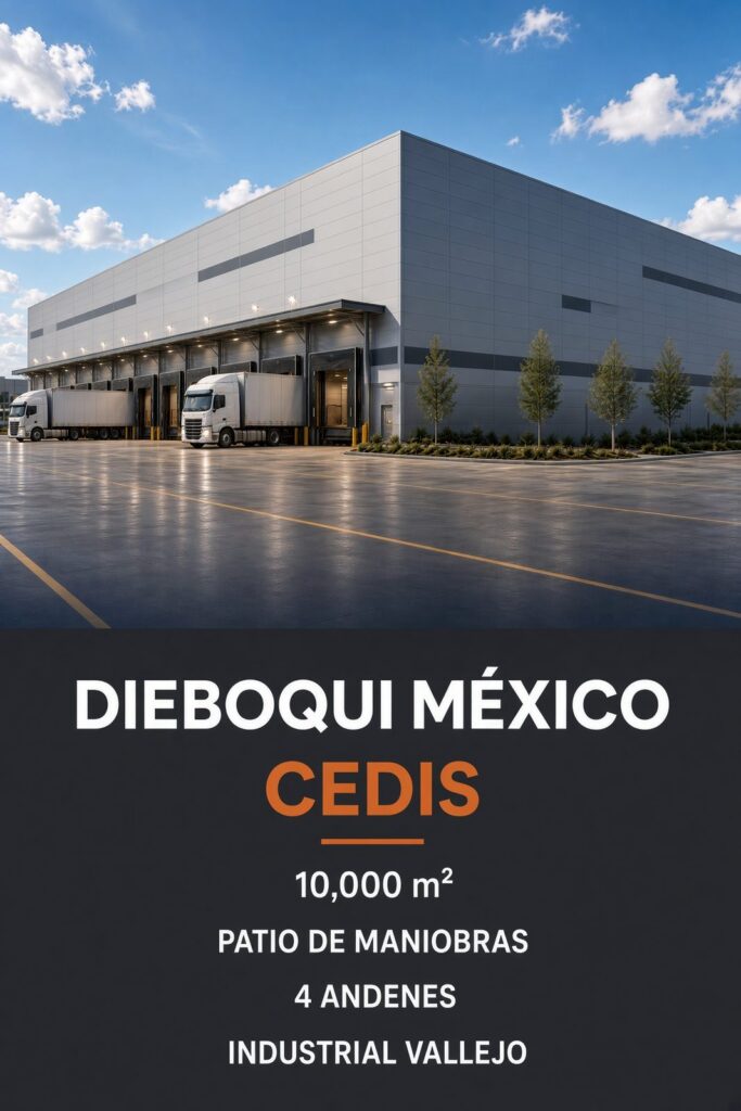 Diéboqui México CEDIS, 10,000 m², patio de maniobras, 4 andenes, Industrial Vallejo